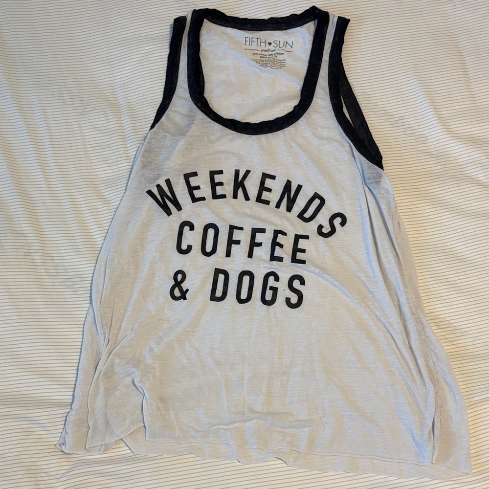 Fifth Sun Light Gray Tank with Black Accents
